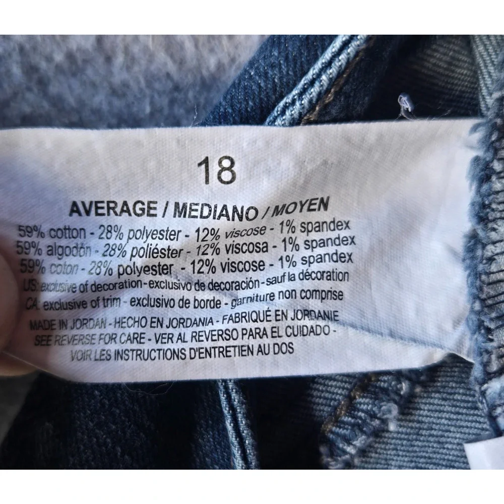 Gloria Vanderbilt Women's Jeans Amanda Slim Med Wash High Rise Size 18 (35x30)